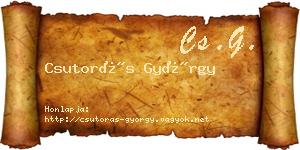 Csutorás György névjegykártya